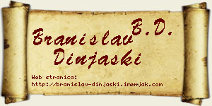 Branislav Dinjaški vizit kartica